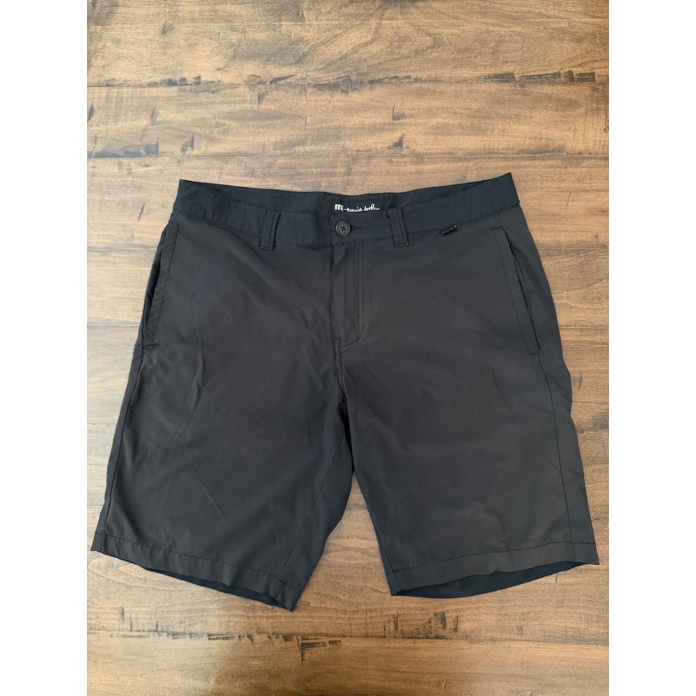 TravisMathew Mens Beck Golf Shorts Black Size 34 Stretch Performance Casual